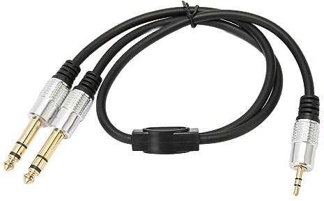 Double Cordon Répartiteur en Y de 3,5 Mm à 6,35 Mm, Connecteur plaqué Or Mâle à Mâle, Câble Sonore Jack de 3,5 Mm à 6,35 Mm, Fil en PVC pour Haut-Parleur pour équipement de Théâtre