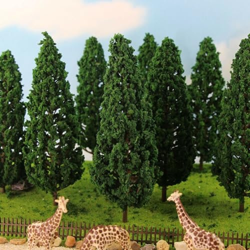 GLOBALHUT Modellbäume, 10 Stück, Züge, DIY, Kiefern-Kunststoff, Modell grüne Bäume, für Miniatur-Park, Straße, Diorama, Landschafts-Layout, 15 cm, SL-16059, SMU9SVRRYZD30D2R11L504SKIO1W07