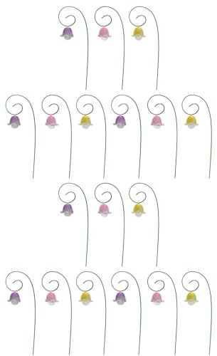 Xafrstyu 18st Maiglöckchen-blumenarrangement, Maiglöckchen-deko, Blumentopf-Pick-Ornamente Blumenstecker, Mit Stäbchen, für den Außenbereich, Hof, Outdoor, Rasen, Ornamente, Blumenstecker