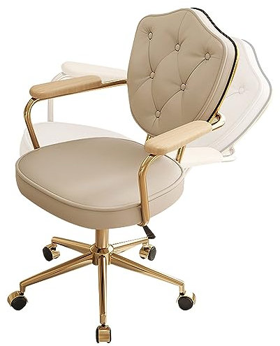 Home-Office-Stuhl, ergonomischer Schreibtischstuhl, PU-Leder, Arbeitsstuhl, Executive-Rollstuhl, Drehstuhl, mittelhohe Rückenlehne, Computerstuhl mit Armlehne und 120°-Neigefunktion Chaser of Light