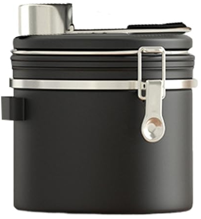 Récipient de Stockage de Café Hermétique - Pot en Acier Inoxydable 304 Avec Soupape d'Échappement et Cuillère pour Café Moulu