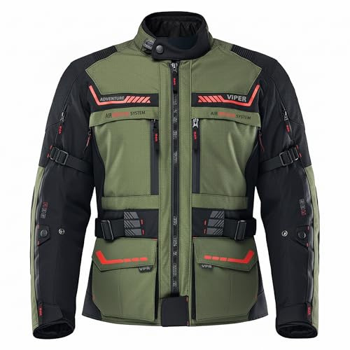 VPR Guard Adventure Motorbike Jacket Men's Waterproof Textile Motorcycle Jackets CE Armoured with Removeable Linings Moped Riding Racing All Weather Protective Jackets