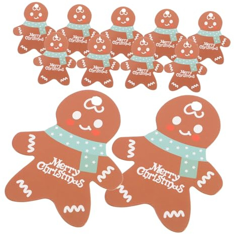 MOLUCKFU 50pcs Christmas Gingerbread Tags Reusable Decorative Tags for Wrapping Clothing Student Word Cards Bookmarks Scrapbooking