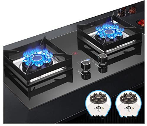GAROEN Estufa de Gas de 75 cm con 2 quemadores, 5,2 kW, 9 cavidades, Fuego Grande, función de sincronización Bilateral, protección contra Apagado de Llama de Ahorro de energía (NG)