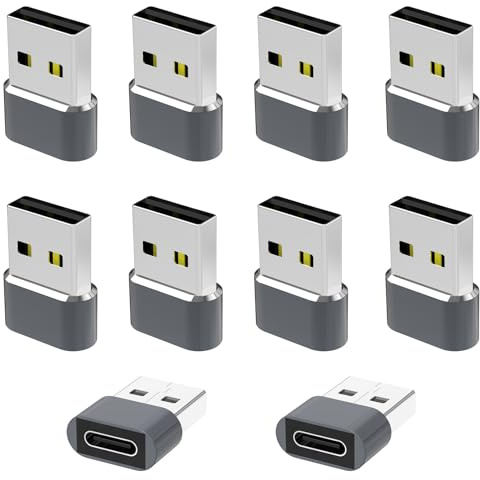 USB to USB C Adapter 10 Pack,USB C Female to A Male OTG Charger Type C Converter for Apple Watch Ultra iWatch 7 8 9,iPhone 16 15 14 13 Plus Pro Max,AirPods 3,iPad Air,Car,Sam-Sung Galaxy S24 23
