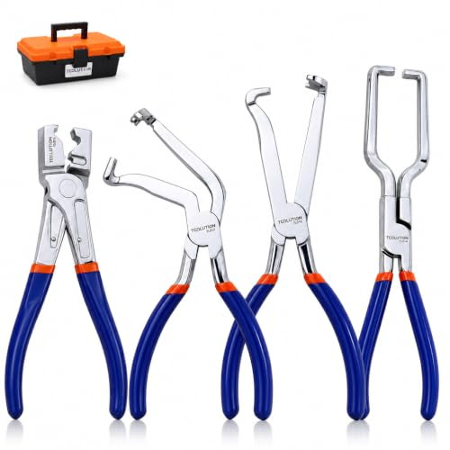 TOOLUTION Electrical Disconnect Pliers Kit 4 Piece Set – Auto Electrical Connector Pliers Fuel Line Disconnect Plier-tools Rapid Unconnec Tool for Cars Trucks Sicherungsringzangen