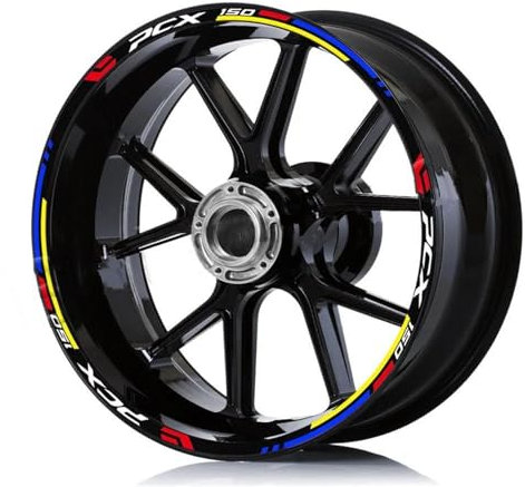 SHYYBD Pegatinas Llantas Moto Adhesivo Reflectante para Llanta De Motocicleta, Cinta Adhesiva para Rueda De Scooter, Accesorios Impermeables para H&Onda PCX 150 PCX150 Pcx150 Adhesivos Llantas