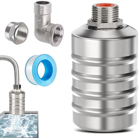 3/4 Zoll Schwimmerventil, Automatische Wasserstandsregelung Edelstahl Wasserstandsregelventil Automatische Schwimmerventil für Wassertank Pool Wasserstand