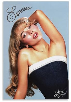 Neymoone Sabrina - Poster con copertina di album musicale da falegname, vintage, retrò, autografato, su tela, decorazione artistica da parete per camera da letto, 30 x 45 cm