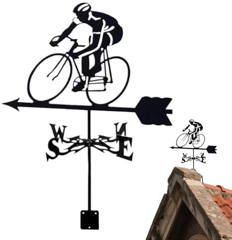 Xijobido Girouettes de Toit pour vélo, indicateur de Direction du Vent, Outils de Mesure pour décoration de Toit, Cour, Patio, Cour, pelouse, Ferme, clôture, Garage