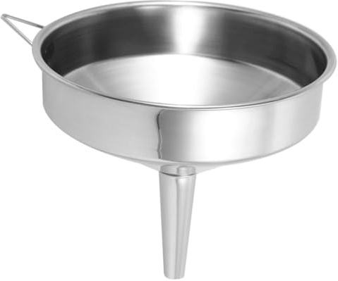 Healifty Embudo De Acero Inoxidable Grueso Embudo Grande Para Líquidos y Polvos y Combustible De Gran Boca De 18 Cm Uso Automoción y Cocina