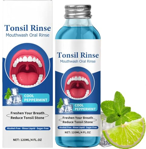 Tonsil Stone Mouthwash,Tartar Remover for Teeth,Oral Rinse Liquid,Made of Natural Formula,Bad Breath Treatment and Whitening,Gentle Travel Size Mouthwash for Adults,Soothe Tonsils & Freshen Breath