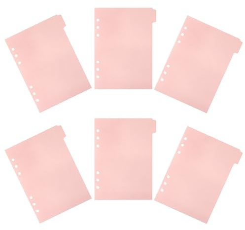 ROMISBABA 6 piezas Separadores de Índice para Carpetas Domésticas de Divisores Desmontables Rosa Accesorio Práctico para Organizar Cuadernos y Libros