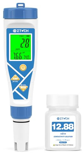 EZTOCH pH Chlorine Tester, 8 in 1 pH&Salt Meter for Saltwater Pool, Hydrogen Water Tester, Digital pH H2 Salinity ORP Chlorine EC TDS Temp Meter for Hydrogen Water Bottle, Hydroponic, Aquarium