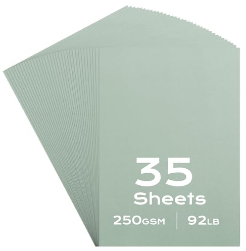 Flintronic 35 Blatt Tonkarton A4 Bunt, Salbei Grünes Pappe zum Basteln, 250 g/m² Papier Bastelpapier & Bastelkarton, Bastelkarton Buntes Papier für Malen Kartenherstellung Einladungen Scrapbook