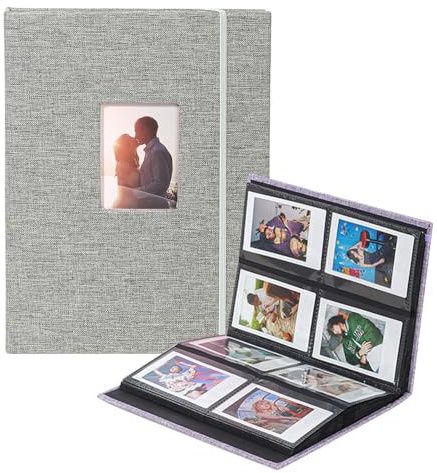 Berfea Mini album photo à 208 pochettes pour Fujifilm Instax Mini 13 12 11 9 8 40 99 90 Evo LiPlay 5 x 7,6 cm, album compatible avec les imprimantes Polaroid Snap/Z2300/SocialMatic Instant & Zip