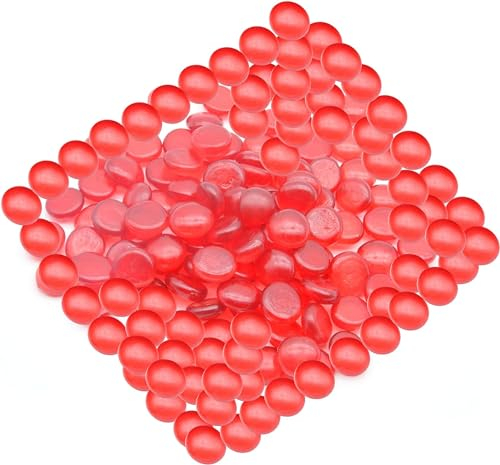 ARSUK 80 Pcs Red Pebbles - Glass Pebbles for Decoration in Fish Tanks, Aquariums, Vases, Plant Pots, Gardens, and Home Decor - Fish Tank Gravel, Stones, Beads, Nuggets, and Crystal Gemstones