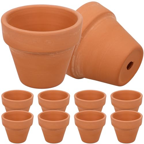 BESTOMZ Set 10 Vasi in Terracotta 1.6'' Mini Vasi Per Piante Succulente Con Foro Di Drenaggio Per Cactus E Erbe Ideali Giardinaggio Artigianato E Bomboniere