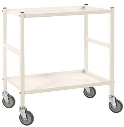 Tischwagen - Servierwagen - Transportwagen 690x430x750mm in 6 verschiedenen Farben, Industriequalität (Weiß mit Bremse)