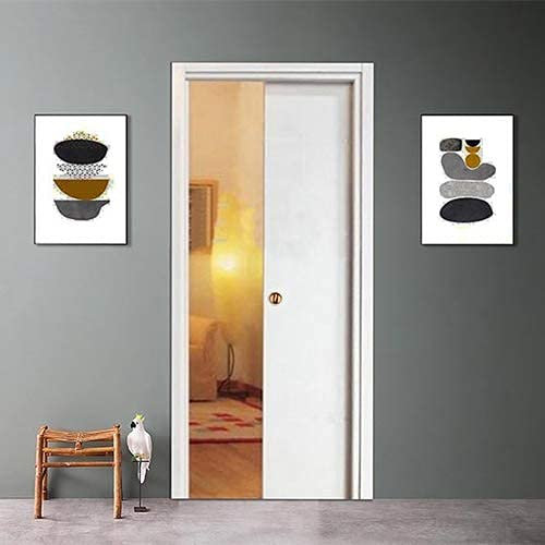 Porta scorrevole porta a scomparsa per scrigni cartongesso in laminato Bianco Finitura Cromata