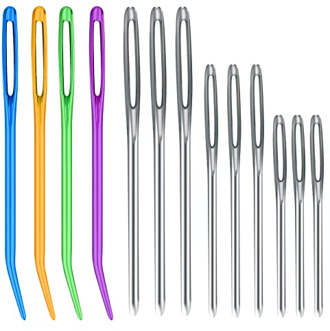 SAVITA 16 piezas Aguja Roma, Aguja Para Tapicería Agujas de Coser Agujas de Lana Agujas de Costura a Mano Agujas de Tejer para Proyectos de Ganchillo (Colores Aleatorios)