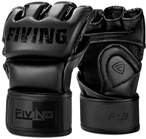 FIVING MMA Gloves for Men & Women,Boxing Gloves for Punching Bag,Sparring,Training,Muay Thai,MMA,Martial Arts Bag Gloves,Kickboxing Gloves with Open Palms