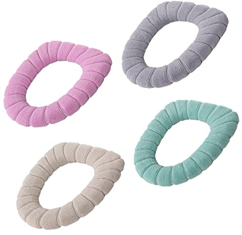 Toilettensitzbezug Waschbar Toilettensitzabdeckung Pads WC Sitzbezüge WC Sitzkissen WC-Sitze WC Sitz Pad Toilet Seat Cover Plüsch Toilettensitzbezüge für Badezimmer,Weich und Warm,Waschbar,4 Stück