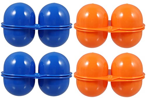 Tragbare Eieraufbewahrungsbox 4 Stück aus Abs für Outdoor Reisen | Blau und Orange, Leicht zu Reinigen, Bietet Schutz für Eier bei Wandern und Camping
