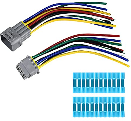 12Pin 14AWG Waterproof Plug Connector Pigtail Cable Fits for All Kinds of Lighting System (12 Pin)