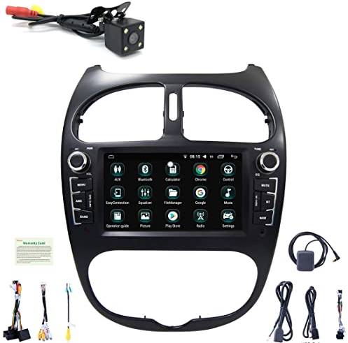Autoradio Android 10.0 Radio Carplay, Für Peu-geot 206/cc 2000-2022, 7-Zoll-Touchscreen MP5-Multimedia-Player-Video, Mit Bluetooth SWC WiFi 4G WiFi DSP Kostenlose Rückfahrkamera FM