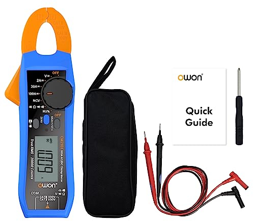 OWON CM210E 20000 Counts Voltmeter Kontinuität Digitales Zangenmessgerät, 600 V AC/DC NCV True RMS Mini-Multimeter zur Messung von Spannung, Strom, Kapazität und Widerstand