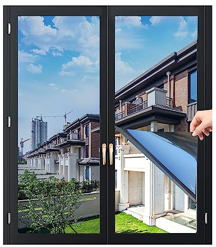 HJXGQJM Vinilos for Ventanas Efecto Espejo,Vinilo for Cristales Vinilo Ventana Privacidad Efecto Espejo,Película De Espejo De Protección Solar Autoadhesiva(40x200cm(16x79in))