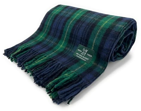 Large Wool Tartan Blanket, Fade Resistant, Bed, Cosy Sofa Throw (Gordon)
