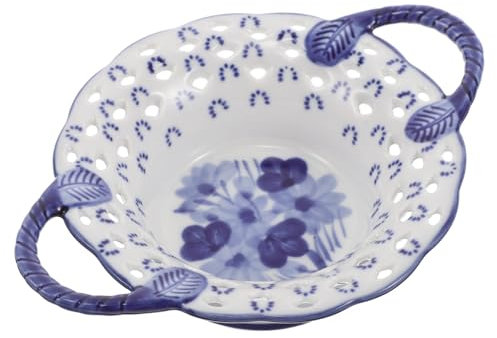 Alipis Assiette à Fruits En Porcelaine Bleue Et Blanche Corbeille à Fruits Décorative Plateau De Service Bols De Fruits Bols Décoratifs Bol à Dessert Bol De Collations Blue Céramique