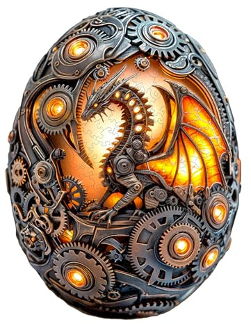 Individz Holzpuzzle für Erwachsene, Einzigartige Tierförmige Mechanisches Drachenei Wooden Puzzle, Geburtstagsgeschenk Weihnachtsgeschenke für Familie Freunde (L-37.7 * 28.5cm-270 Stück)