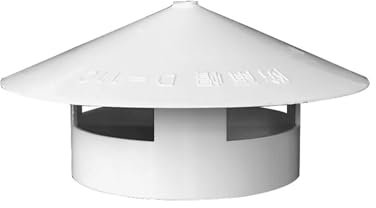 Chapeau Cheminée Couvercle de Tuyau D'aération de Toit en PVC, Chapeau de Conduit de Cheminée pour Empêcher Les Oiseaux, Embout de Cheminée pour Cheminée, pour Salon, Cuisine(16cm (6 1/4))