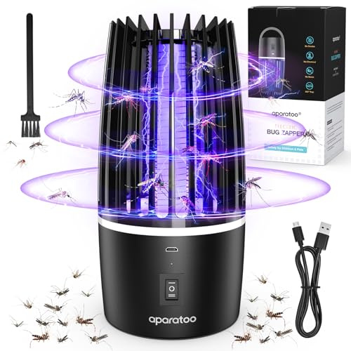 Lampe Moustiques, Lampe Anti Moustique UV 2 en 1 Anti Moustique Electrique Exterieur Interieur, USB Rechargeable Appareil Tue Moustiques 360° Anti Mouche Insecte Tue Mouche (avec éclairage LED)