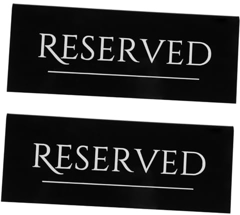 Alipis Doppelseitige Reserviert Tischschilder Aus Acryl 17x6,5cm Weißer Schrift Für Hochzeiten Restaurants Leicht Transportierbare Tischreservierung