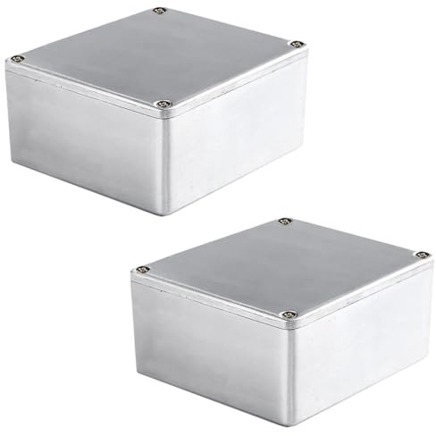 LKRXW 2 Stück 1590LB Gitarren Effektpedal Gehäuse Stompbox Aluminium-Druckguss-Gehäuse Elektronik Projektgehäuse Metall Druckguss Alu Gehäuse Gitarreneffektpedal 50,5mmx50,5mmx31mm