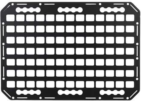 AKLOSIPY Aluminium L Molle Panel Kofferraum Dach Hanging Rack Panel Ladungsprotokollregal mit Verriegelungsmechanismus für Autos SUVs Trucks Wohnmobile