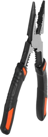 Operitacx Pinza Punta Sottile in Acciaio Vanadio Industriale Pinza Multifunzione per Elettricisti con Impugnatura Ergonomica Antiscivolo Tagliafilo Resistente Riparazioni Auto e Uso