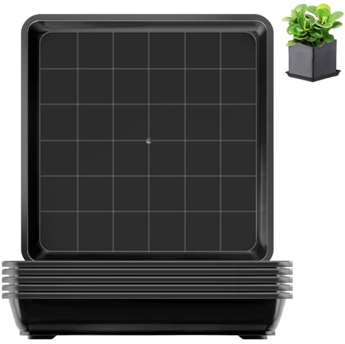 sturiz 6 st. blomkruka underlägg fyrkantig blomkruka blomkruka skål 18 x 18 cm plast planteringslåda växtskål blomkruka dropp bricka
