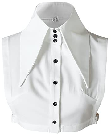 Richymfa Cuello falso mujer elegante falso medio corbata cuello desmontable mujer clásico blusa falsa cuello puño cuello Dickey solapa falso para niñas y mujeres