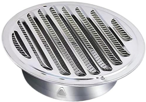 BAZEITFLOW Stainless Steel Air Vent Rain Cover 80mm Flat Roof Vent Cap Exhaust Fan Cover for External Wall Ventilation Hood Weatherproof Chimney Protector