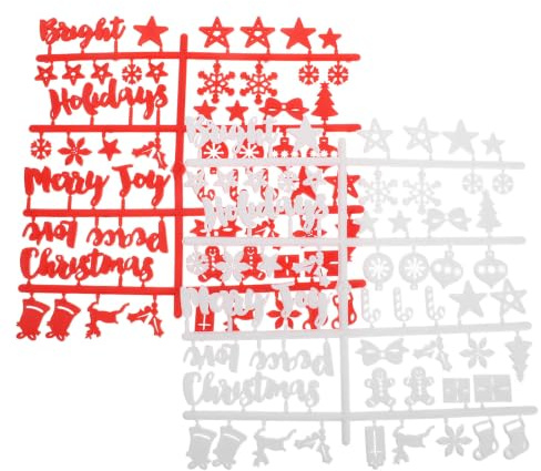 PACKOVE 2 Satz Filz Weihnachtstafelsymbole aus Kunststoff mit Saisonaler Buchstabentafel Dekoration und Zubehör für Filztafeln für Hand Crafting und Educational Activities