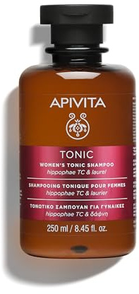 Apivita Champú Tonificante Para Mujeres Con Cabello Fino 250ml - Champú Natural Anticaída Con Complejo HippopHae Tonificante Patentado, Laurel Y Propóleo - Favorece El Crecimiento Del Cabello