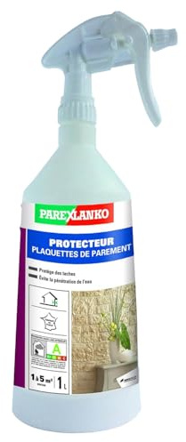 Parexlanko - Hydrofuge de surface - Protecteur plaquettes de parement - Protège des taches et évite la pénétration de l’eau - Invisible - 1L, Gris | Protège des taches et de l’eau - Hydrofuge invisible - Pour plaquettes de parement - Protection durable