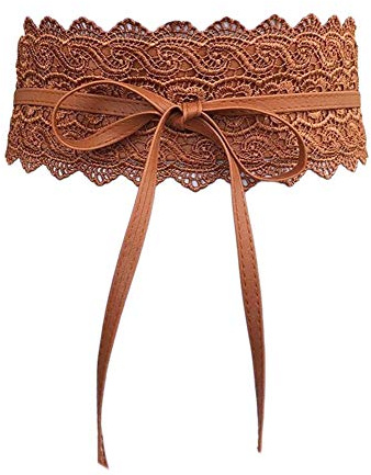 Diyafas Damen Spitze Breite Gürtel Kleid Dekoration Gürtel Bowknot Taille Band Hochzeit Bund