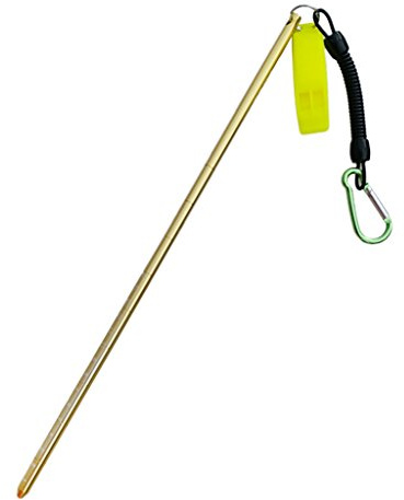 D DOLITY 34cm Aluminium Riffstab Unterwasser Tauchen Zeigestab mit Spiralkabel - Gold