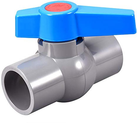 sourcing map Ball Valve, 32mm ID PVC Socket End Shut off Valve for Aquarium Setup, Sump Pump, Pool, Garden Sprinkler Gray Blue